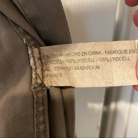 NORDSTROM thread & supply button up down mushroom color shirt size small - Picture 3 of 5